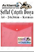 A4 Çıtçıtlı Dosya Şeffaf Renkli Zarf Dosya 1 Adet Çıt Çıtlı Dosya Su Geçirmez 100 Yaprak Kapasite - 2