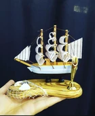 El Yapımı Ahşap Yelkenli Kalemlik 14CM Ofis Hediyesi thumbnail 2