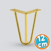 Mobilya Ayağı Üçgen Modern Tasarım Koltuk Sehpa Masa TV Ünitesi Uyumlu 12 cm Gold Altın Metal thumbnail 1