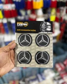 Universal Araç Uyumlu, Merceds Jant Göbeği Arması, Sticker 4'lü Set 60mm thumbnail 1
