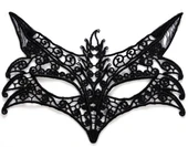 Siyah Renk Dantel İşlemeli Örgü Parti Maskesi thumbnail 1