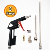 Hava Tabanca Seti 5 Parça Üfleme Temizleme Tabancası Hortum Uçlu Kompresör Aksesuar Seti thumbnail 2