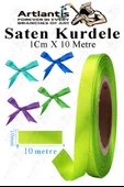 Kurdele Saten 1 Cm 10 Metre 1 Adet Saten Kurdela Parlak Hediye ve Süsleme Şeridi Süs Paketleme Çiçek Saç El Sanatı - 4