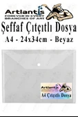 A4 Çıtçıtlı Dosya Şeffaf Renkli Zarf Dosya 1 Adet Çıt Çıtlı Dosya Su Geçirmez 100 Yaprak Kapasite - 1