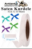 Kurdele Saten 1 Cm 10 Metre 1 Adet Saten Kurdela Parlak Hediye ve Süsleme Şeridi Süs Paketleme Çiçek Saç El Sanatı - 5