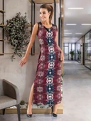 Derya Kurşun Kalın Askılı Uzun Kadın Elbise 956 thumbnail 1