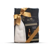 Eşarp + Takke + Esans + Tesbih + Zikirmatik Hediye Seti (Asetat Kutulu, Siyah) - 1