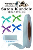 Kurdele Saten 1 Cm 10 Metre 1 Adet Saten Kurdela Parlak Hediye ve Süsleme Şeridi Süs Paketleme Çiçek Saç El Sanatı - 1