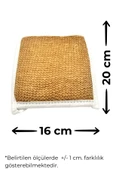 Doğal Jüt İp Eldiven Tipi Kare Banyo Lifi Hamam Vücud Kesesi 16x20 cm. thumbnail 5