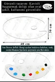 Pleksi Akrilik Resim Paleti 20x30 3mm 2 Adet Oval Palet Plastik Şeffaf Resim Boya Paleti Orta Boy Boyama Tepsisi - 4