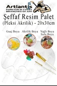 Pleksi Akrilik Resim Paleti 20x30 3mm 1 Adet Oval Palet Plastik Şeffaf Resim Boya Paleti Orta Boy Boyama Tepsisi - 1
