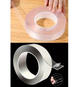 Nano Teknoloji Süper Yapıştırıcı Çift Taraflı Şeffaf Bant 1mm x 20mm x 3metre - 4