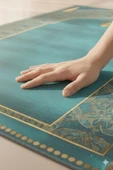 Seccade Diz Ağrıtmayan Yumuşak Halı Seccade ve Namazlık Turkuaz thumbnail 2