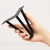 Mobilya Ayağı Üçgen Modern Tasarım Koltuk Sehpa Masa TV Ünitesi Uyumlu 15 cm Siyah Metal 4 Adet thumbnail 5