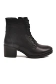Ayakmod Siyah Hakiki Deri İçi Polarlı Kadın Topuklu Bot 92159-1 Z - 2