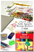24 Renk Fatih Kuru Boya 25x35 cm Telli Spralli Resim Defteri Hamur Silgi Kalemtraş 15 Yaprak Resim Defteri Kuruboya thumbnail 1