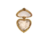 Porselen işlemeli likalı hokka, şık kaliteli zarif hokka, mürekkep kutusu, kalpli beyaz thumbnail 2