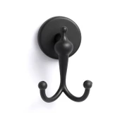 Dolce Mat Siyah İkili Askılık Vidalı Paslanmaz Metal Duvar Askısı Banyo ve Mutfak İçin thumbnail 6