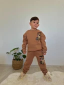 Cg Kids Capybara Erkek Çocuk 3 iplik Şardon Kumaş Alt Üst Takım Süper Kalite Sırt Baskı Detaylı - 1