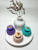 Tabaklı 3'lü Mini Balkabağı Vazo Dekoratif Set Random Dekor thumbnail 4