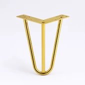 Mobilya Ayağı Üçgen Modern Tasarım Koltuk Sehpa Masa TV Ünitesi Uyumlu 12 cm Gold Altın Metal 4 Adet thumbnail 6