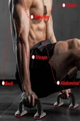 Kaymaz Tabanlı Push-Up Standı – Ev ve Salon Kullanımına Uygun Güçlü Destek Aparatı Kırmızı thumbnail 3