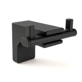 Siyah İkili Askılık Vidalı Paslanmaz Metal Duvar Askısı Banyo Mutfak Tuvalet İçin Modern Şık Tasarım thumbnail 5