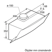 PROFİLO DVE9G560 90 CM DUVAR TİPİ DAVLUMBAZ SİYAH CAM - 2