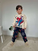 Cg Kids Örümcek Adam 3 iplik Şardonlu Kumaş Erkek Çocuk Alt Üst Takım Süper Kalite - 3