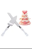 Mucit Home Kristal Saplı Pasta Servis Seti Spatula Bıçak Ikili Set thumbnail 3