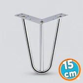 4 Adet Mobilya Ayağı Üçgen Modern Tasarım Koltuk Sehpa Masa TV Ünitesi Uyumlu 15 cm Gümüş Krom Metal thumbnail 7