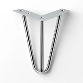 4 Adet Mobilya Ayağı Üçgen Modern Tasarım Koltuk Sehpa Masa TV Ünitesi Uyumlu 15 cm Gümüş Krom Metal thumbnail 5