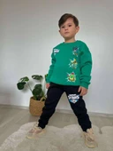 Cg Kids Brawl Stars Temalı Erkek Çocuk 3 iplik Şardonlu Alt Üst Takım Süper Kalite Kumaş Sırt Baskı Detay - 1
