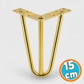 Mobilya Ayak Ayağı Üçgen Modern Tasarım Koltuk Sehpa Masa TV Ünitesi 15 cm Gold Altın Metal thumbnail 1