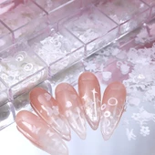 Parlak Beyaz Tırnak Süsleme Folyo Pulları Karışık Dizayn Kelebek Kalp Harfler Yıldızlar Nail Art thumbnail 2