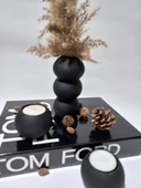 BALON VAZO İKİLİ MUMLUK SET SİYAH DEKOR thumbnail 3