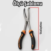 Extra Uzun Eğri Kargaburun 11 inç Kıvrık İnce Burun Pense Paslanmaz Çelik Metal Dayanıklı El Aleti thumbnail 2