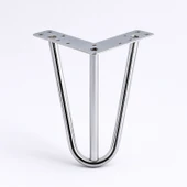 4 Adet Mobilya Ayağı Üçgen Modern Tasarım Koltuk Sehpa Masa TV Ünitesi Uyumlu 15 cm Gümüş Krom Metal thumbnail 6