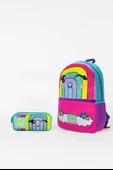 Gökkuşağı Desenli İkili İlkokul Çantası Seti(İlkokul Sırt Çantası, Çift Gözlü Kalem Kutusu) thumbnail 1