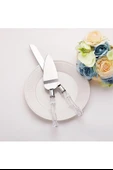 Mucit Home Kristal Saplı Pasta Servis Seti Spatula Bıçak Ikili Set thumbnail 2