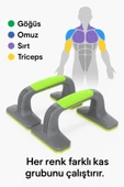 Kaymaz Tabanlı Push-Up Standı – Ev ve Salon Kullanımına Uygun Güçlü Destek Aparatı Yeşil thumbnail 2