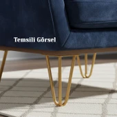 Mobilya Ayak Ayağı Üçgen Modern Tasarım Koltuk Sehpa Masa TV Ünitesi 15 cm Gold Altın Metal 4 Adet thumbnail 5