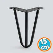 Mobilya Ayağı Üçgen Modern Tasarım Koltuk Sehpa Masa TV Ünitesi Uyumlu 15 cm Siyah Metal 4 Adet thumbnail 7