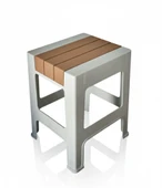 Çelik Ayna Zilkale Büyük Boy Çok Amaçlı Dayanıklı Tabure Beyaz+Kahve-252 thumbnail 1