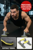 Kaymaz Tabanlı Push-Up Standı – Ev ve Salon Kullanımına Uygun Güçlü Destek Aparatı Sarı thumbnail 1
