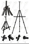 Metal Şövale 1 Adet Siyah Teleskopik Ayaklı Çantalı Resim Şövale Portatif Ayarlanabilir Tripod Üç Ayaklı Alümünyum - 3