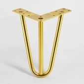 Mobilya Ayak Ayağı Üçgen Modern Tasarım Koltuk Sehpa Masa TV Ünitesi 15 cm Gold Altın Metal thumbnail 6