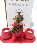 İSKANDİNAV VAZOLU TABAKLI TEALİGHT MUMLUK SET RANDOM DEKOR thumbnail 3