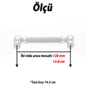 Talas 128 mm Çizgili Krom Renk Metal Kulp Mobilya Çekmece Mutfak Dolabı Dolap Kulpları Kulb 22.4 cm thumbnail 3