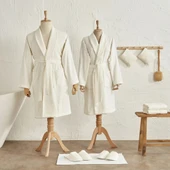 Karaca Home Fransız Dantelli Bornoz Aile Banyo Seti Ofwhite/Ofwhite Fidelle - 1